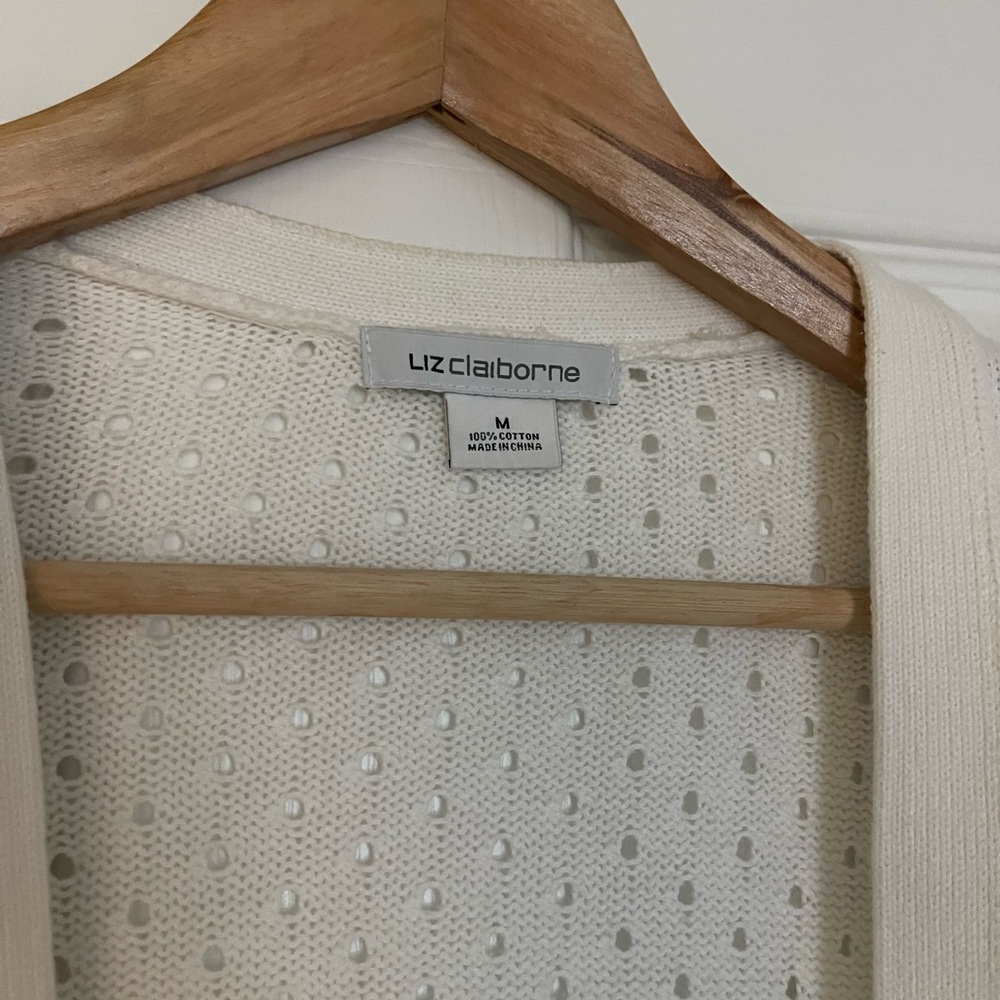 Liz Claiborne White Eyelet Cardigan - Picture 6 of 6